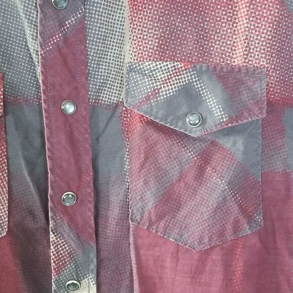 Social Collision Rockabilly Long Sleeve Snap Shirt sz L - Picture 5 of 10